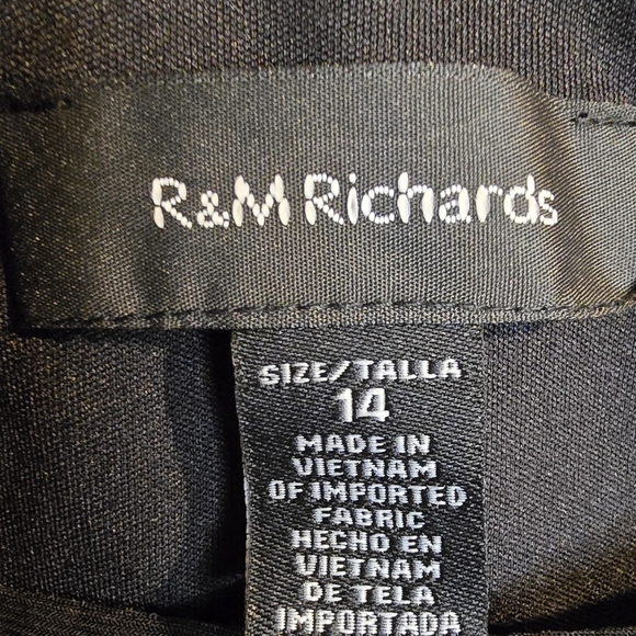 R&M Richards Black Sleeveless Dress With Floral Brown And Cream. Womans Size 14 - Picture 5 of 5